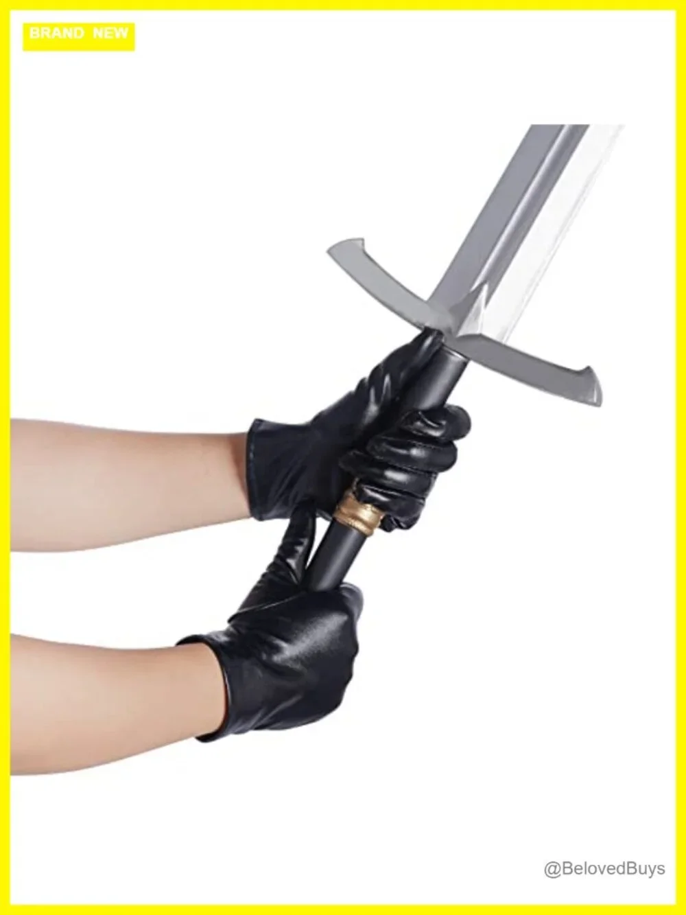 Shiny Faux Leather Metallic Cropped Gloves Halloween Costume Accessory